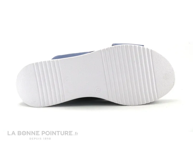 Achat chaussures Agora Femme Mule, vente Agora PAIMPOL Jeans - Mule compensee bleu jeans - Brides croisees