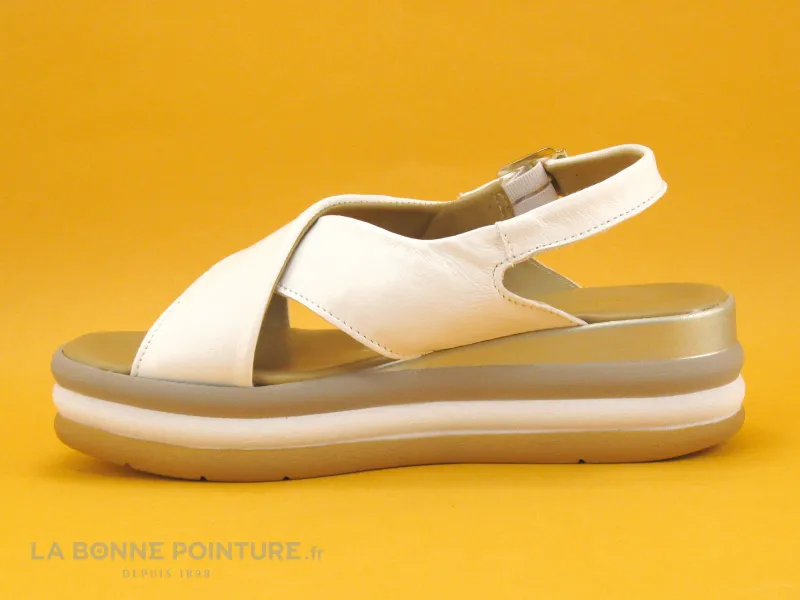 Achat chaussures Marco Tozzi Femme Sandale et Nu-pieds, vente Marco Tozzi Premio 2-28354-28 White - Sandale blanche compensee