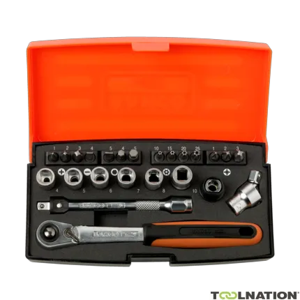 Bahco SL24 Jeu de douilles 1/4" 6 faces métriques 4-10 mm 24 pièces