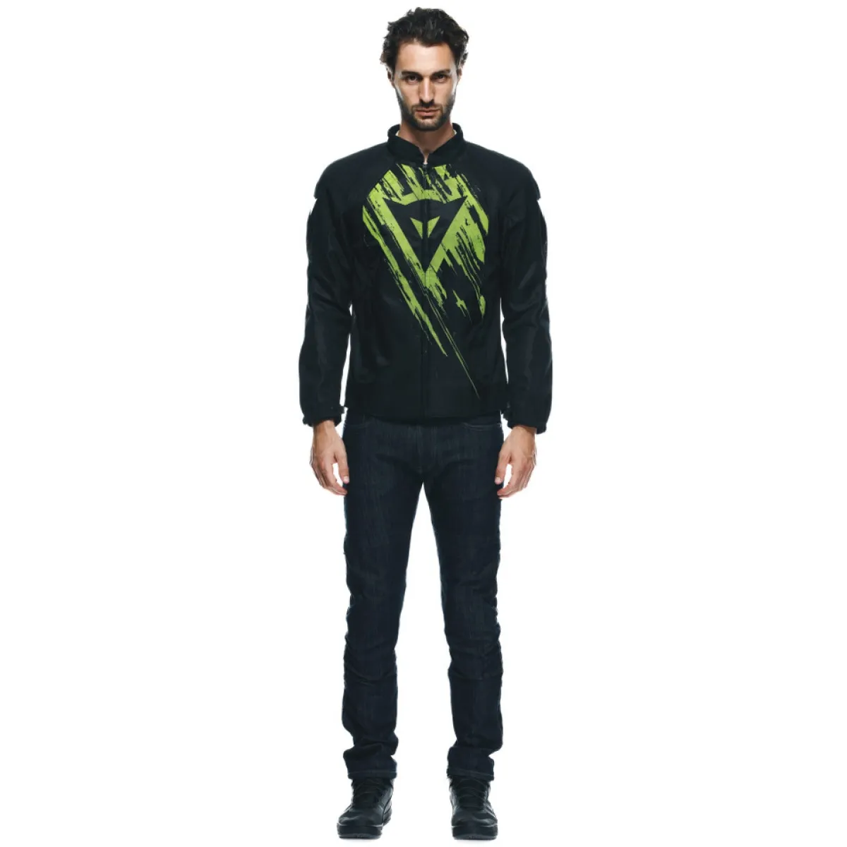 Blouson Dainese Herosphere Air Tex Noir Blanc Jaune Fluo - Blouson Moto Textile