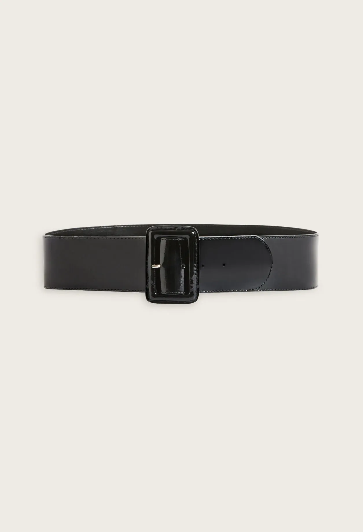 Ceinture large vernie noire | Claudie FR