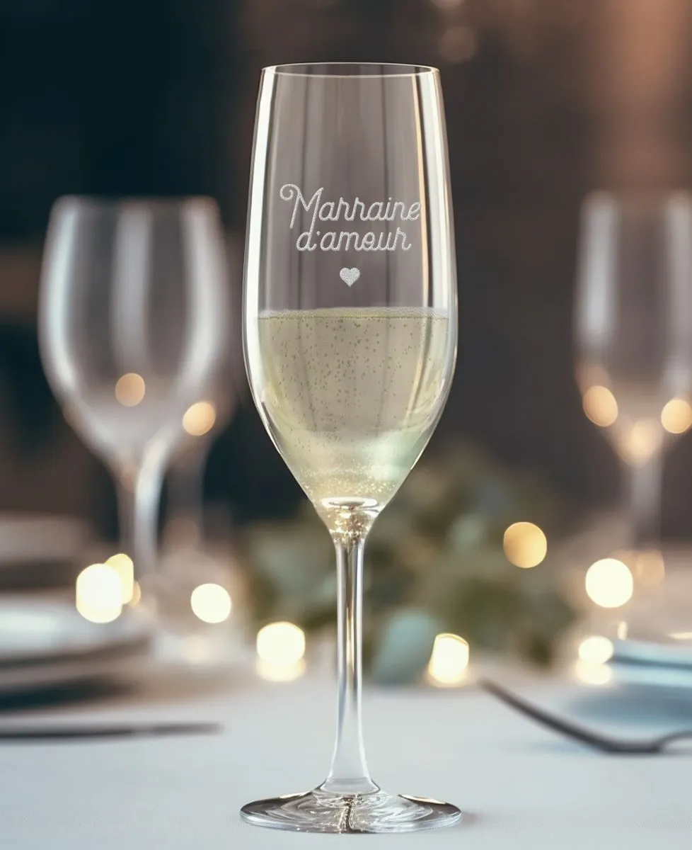 Flûte à champagne Marraine d'amour