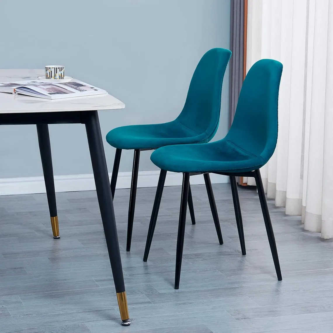 Lot de 4 Chaises de Salle a Manger Scandinaves en Metal | 3 Suisses