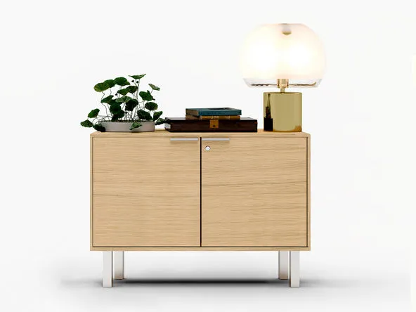 Meuble de service Cadi en placage bois L103 cm - Denomics