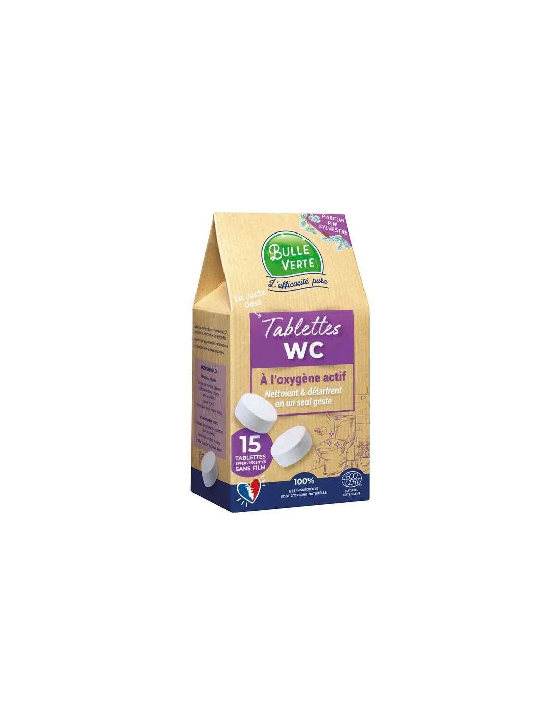 nettoyant wc tablettes à dissoudre oxygene actif étui de 15 - bulle verte