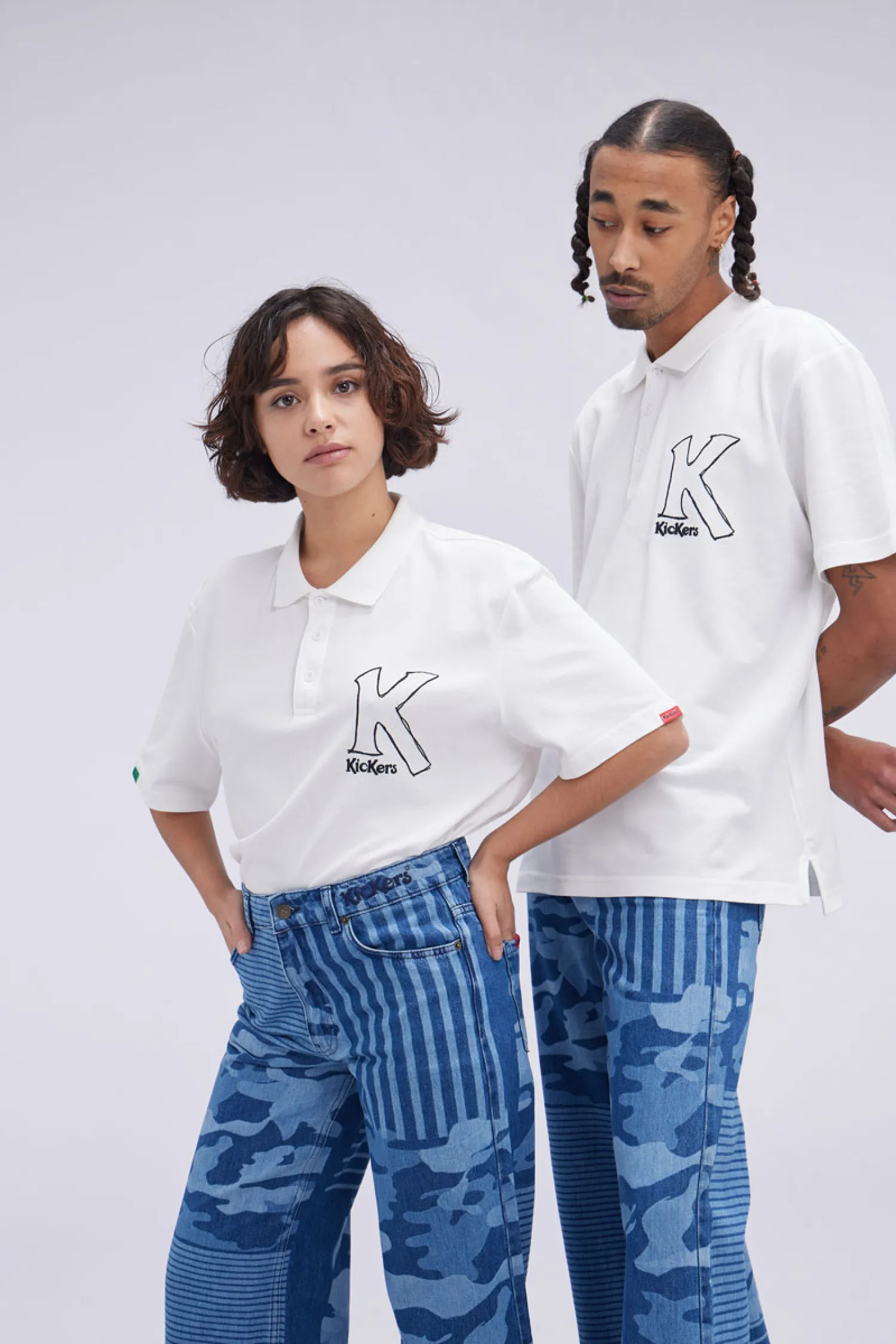 Organic Big K polo - Polo écru unisexe - Kickers © Site Officiel