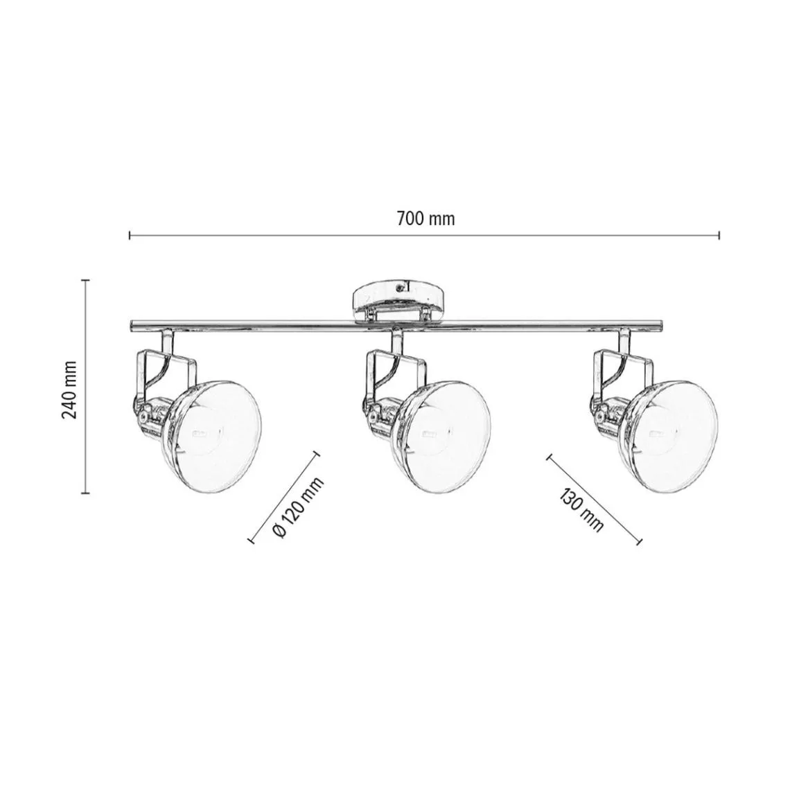 Plafonnier 3 x E27 Max.60W Cuivre | 3 Suisses