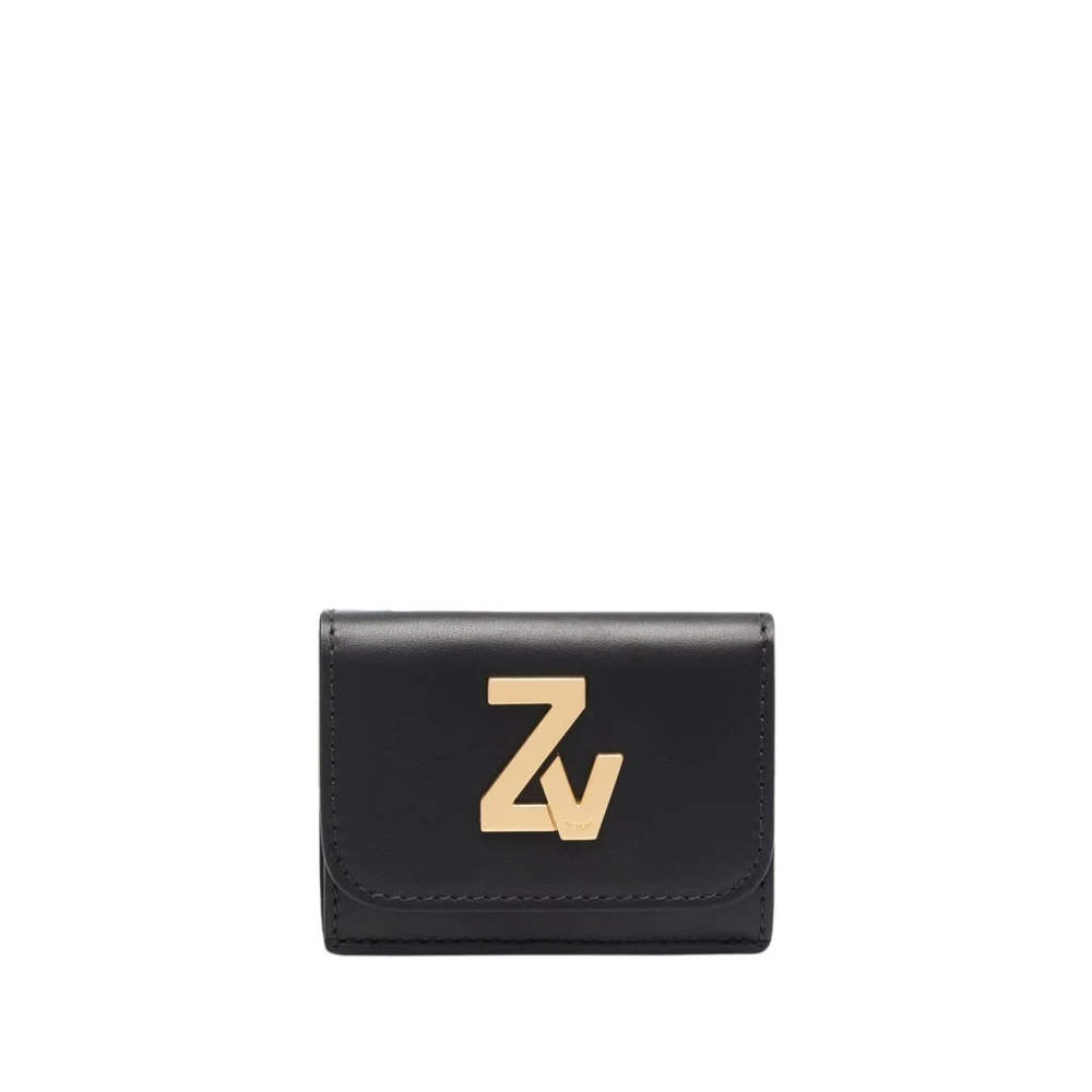 Portefeuille en cuir noir avec logo ZV