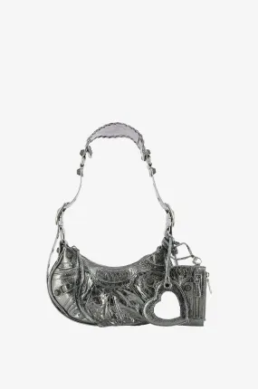 Sac porté épaule en cuir métallisé aréna Le Cagole XS
