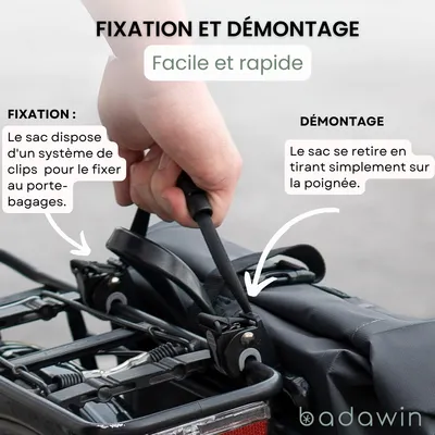 Sac à dos cartable avec fixation porte-bagage