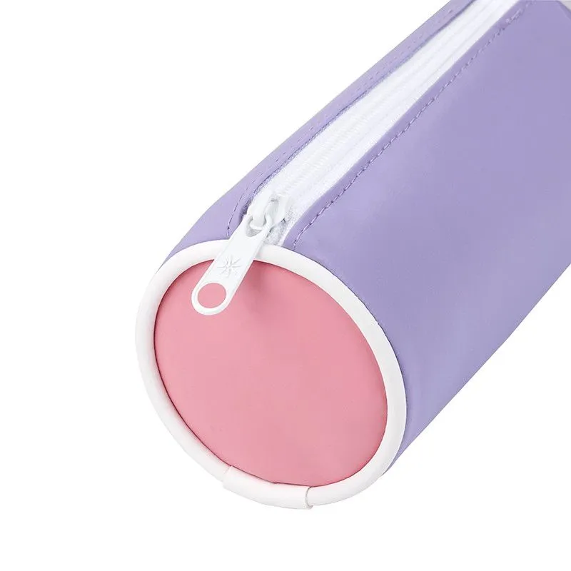 Trousse ronde Rubber - 1 compartiment - 4 coloris disponibles - Viquel