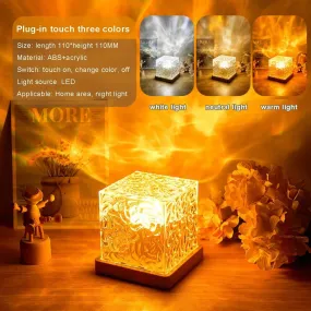 Water Wave Atmosphere Lamp Bedhead Night Light Multi-color Dimming Lamp USB Rechargeable Room Decor Light